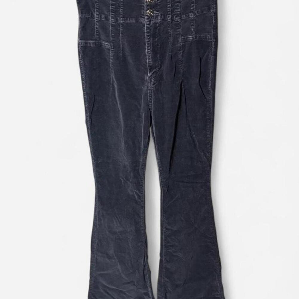 We The Free Free People High Rise Corduroy Flare Pants Charcoal Gray Size 27